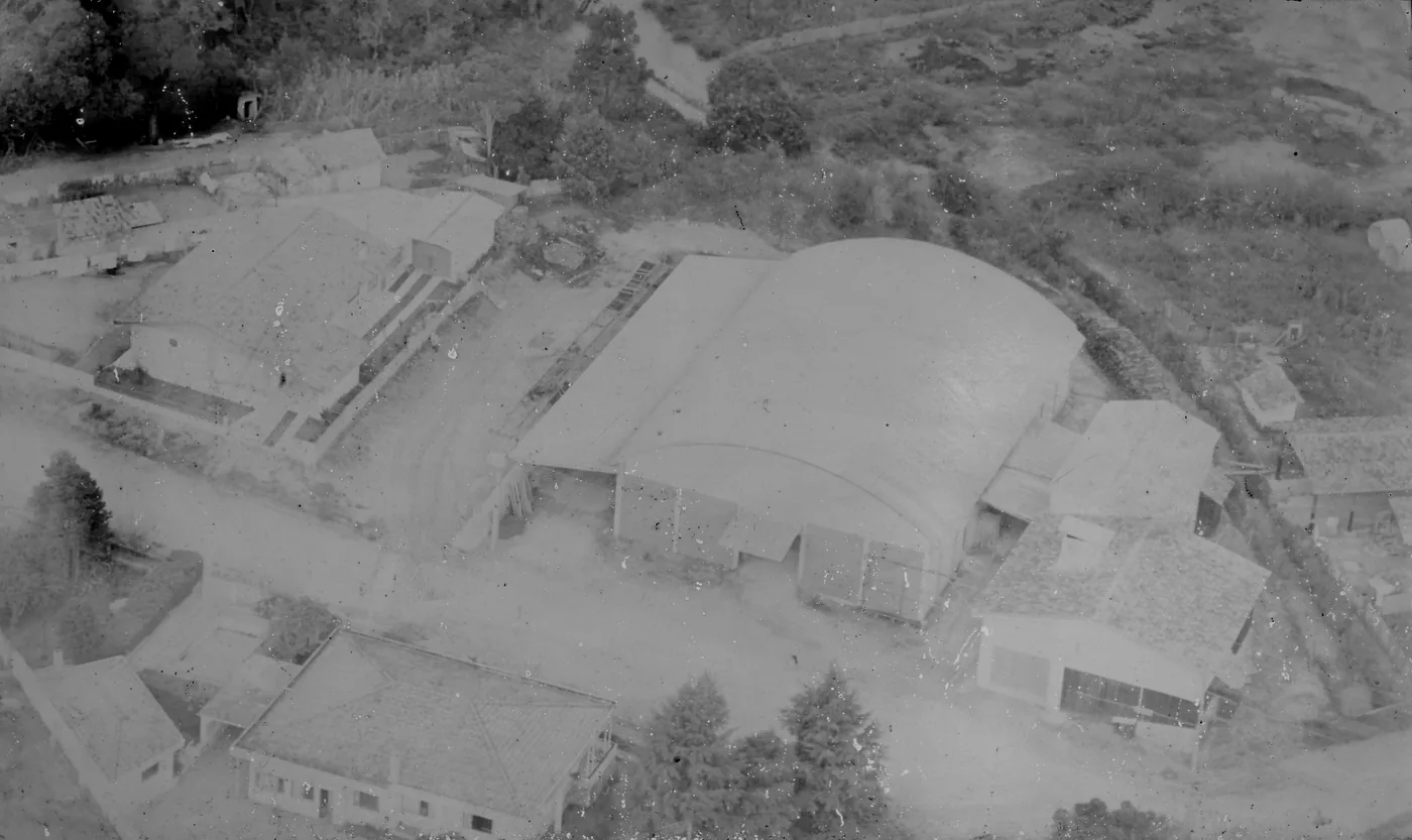 Vista aérea da fábrica em 1971